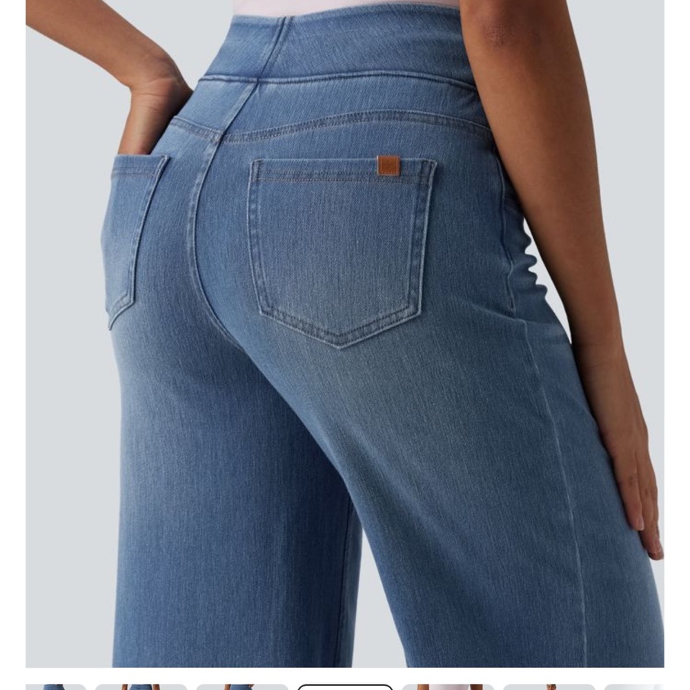 Halara Flex™ High Waisted Tummy Control Wide Leg Casual Jeans with Pockets - Picture 3 of 11